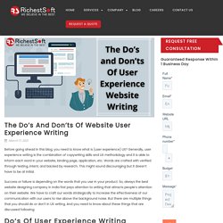 The Do’s and Don’ts Of Website User Experience Writing