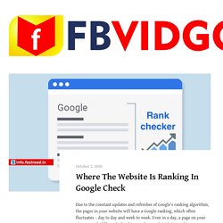 Where The Website Is Ranking In Google Check - FBVIDGO Blog - Facebook Video Downloader