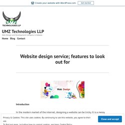 Website design service; features to look out for – UMZ Technologies LLP