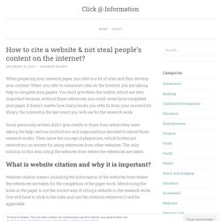 How to cite a website & not steal people’s content on the internet?