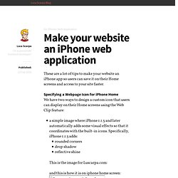 Make your website an iPhone web application