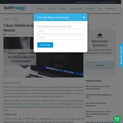 5 Basic Website Errors You Must Lookout For in Your Website-SoftProdigy