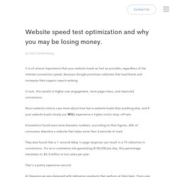 Website speed test optimization and why you may be losing money.