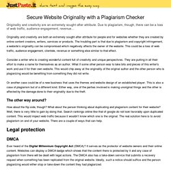 Secure Website Originality with a Plagiarism Checker