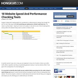 Website Speed and Performance Checking Tools