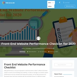 Front-End Website Performance Checklist for 2020 - The Local BZ