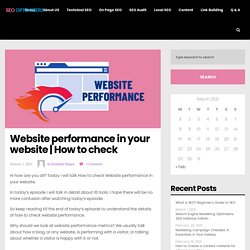 Website performance in your website