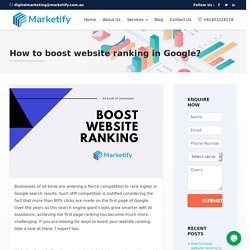 How to boost website ranking in Google?