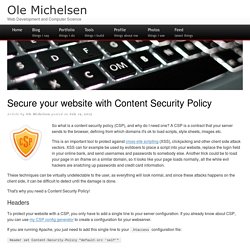 Secure your website with Content Security Policy