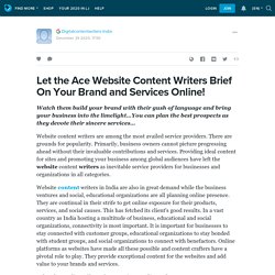 Let the Ace Website Content Writers Brief On Your Brand and Services Online!: ext_5557688 — LiveJournal