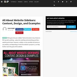 All About Website Sidebars: Content, Design, and Examples