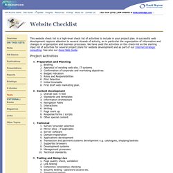 Website Check List (David Skyrme Associates)