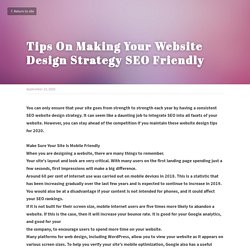 Tips On Making Your Website Design Strategy SEO Friendly