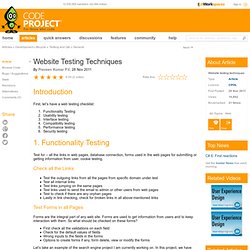 Website Testing Techniques