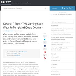 A Free HTML Coming Soon Website Template (jQuery Counter)