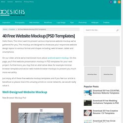 40 Free Website Mockup [PSD Templates] - XDesigns