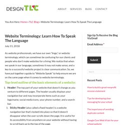 Website Terminology: Learn How To Speak The Language - Design TLC