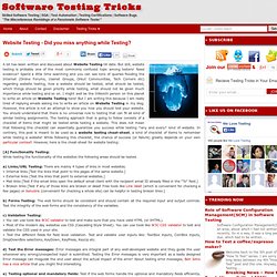 Website Testing - Did you miss anything while Testing? ‹ Testing Tricks