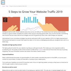 5 Steps to Grow Your Website Traffic 2019 - JDM Web Technologies