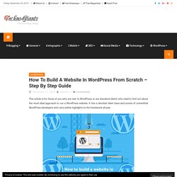 Guide - How to Build a Website in WordPress from Scratch In 2020