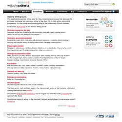 Website writing guide - Website Criteria