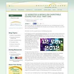 12 Websites & Books on Charitable Giving for 2012