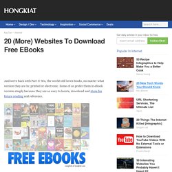 20 Websites To Download Free EBooks (Part III)