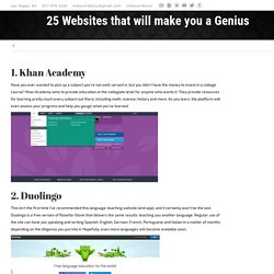 25 Websites that will make you a Genius