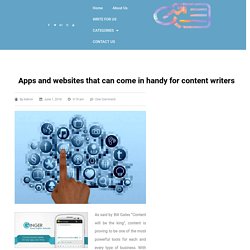 Apps and websites that can come in handy for content writers