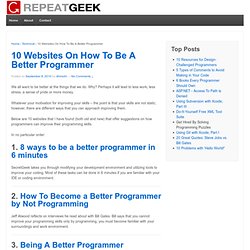 10 Websites On How To Be A Better Programmer