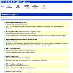 Business English: Free ESL Materials.com