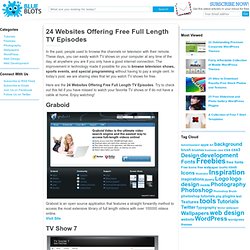 24 Websites Offering Free Full Length TV Episodes