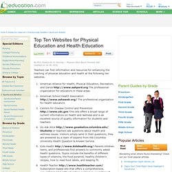 Top Ten Websites for Physical Education and Health Education