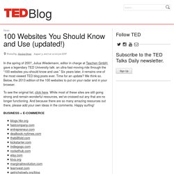 Blog: 100 Websites You Should Know and Use