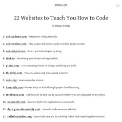 22 Websites to Teach You How to Code – Johnny Lists