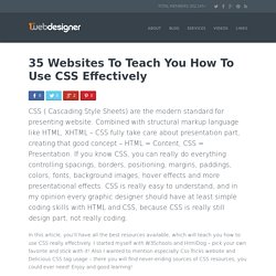 35 Websites To Teach You How To Use CSS Effectively