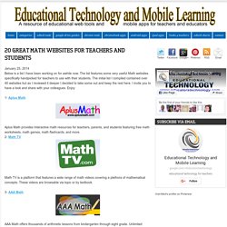 20 Great Math Websites for Teachers and Students