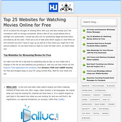 Top 25 Websites for Watching Movies Online for Free