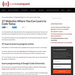 27 Websites Where You Can Learn to Code Today