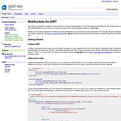 gwt-ws - WebSockets for GWT