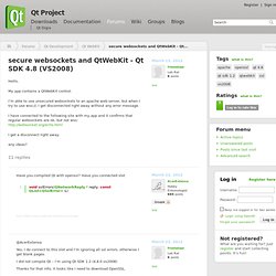 secure websockets and QtWebKit - Qt SDK 4.8 (VS2008)