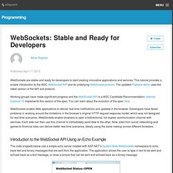 WebSockets: Stable and Ready for Developers