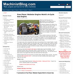 Free Plan: Webster Engine Work's 4-Cycle Gas Engine