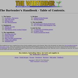 The Webtender: Bartenders Handbook - TOC.