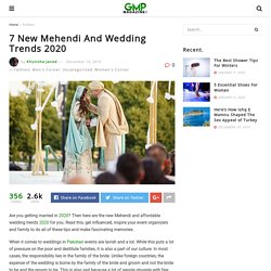 New Wedding Trends 2020 – Good Morning Pakistan Magazine