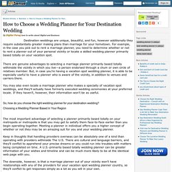 How to Choose a Wedding Planner for Your Destination Wedding by Digital Parag