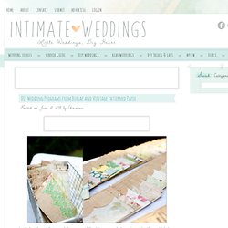 DIY Wedding Programs from Burlap and Vintage Patterned Paper
