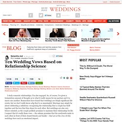 Ten Wedding Vows Based on Relationship Science 