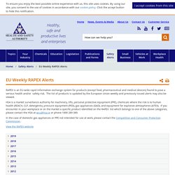 EU Weekly RAPEX Alerts - Health and Safety Authority