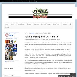 Adam's Weekly Pull List - 3/6/13